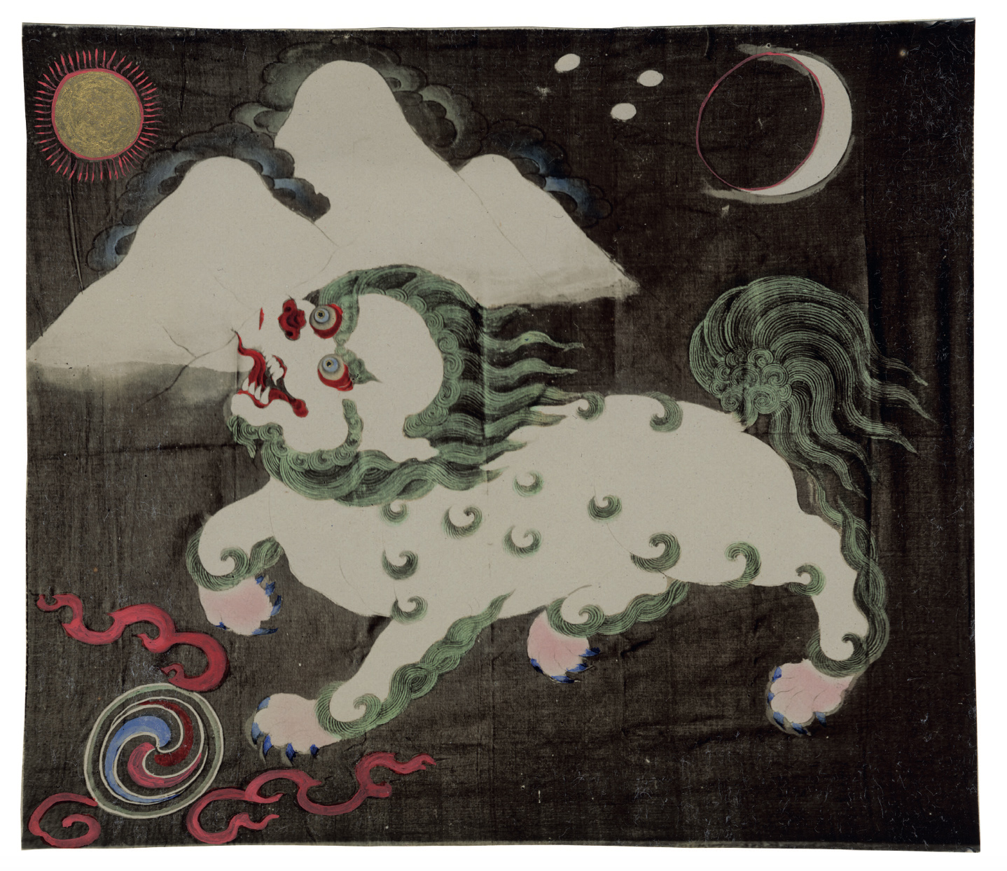 Archives Diplomatiques de Nantes Painted photograph of the earliest known version of the Tibetan national flag 1920 - \
