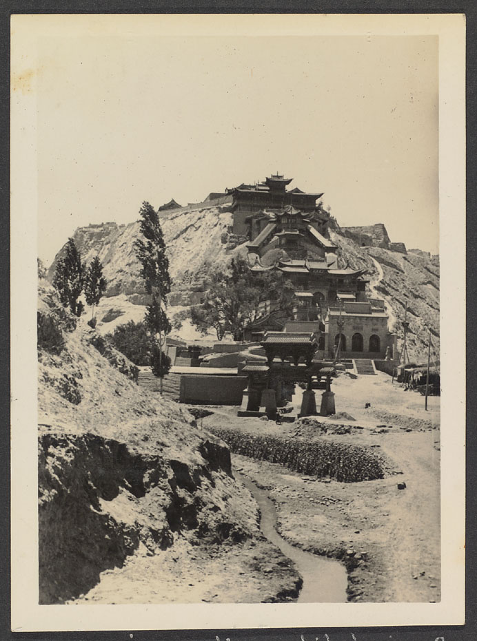 Lanchow and beyond A Taoist temple Note irrigation ditch in foreground 1933 President and Fellows of Harvard College - Rev. Claude L. Pickens, Jr. |  - Rev. Claude L. Pickens, Jr.