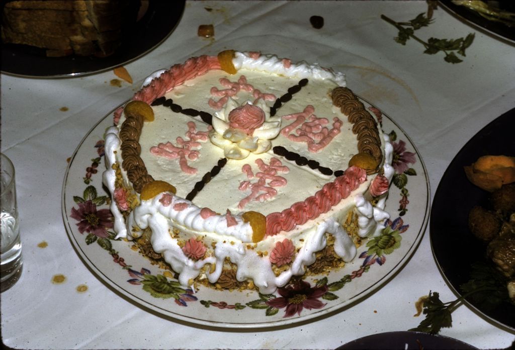 Joseph William Down with American Imperialism cake served at banquet in Tangshan 1972 - William A. Joseph |  - William A. Joseph