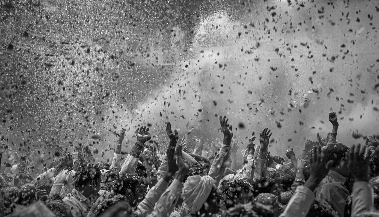 Palani Mohan The celebration of Holi at Banke Bihari Temple Vrindavan P66 67 India 2008 2011 Courtesy of Blue Lotus Gallery - Watch with Wonder Exhibition 23 |  - Exhibition Highlight: \