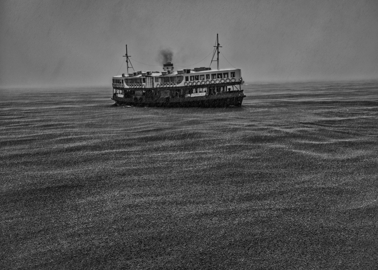 Palani Mohan The Star Ferry in a black rain storm Hong Kong 2017 P121 Courtesy of Blue Lotus Gallery - Watch with Wonder Exhibition 23 |  - Exhibition Highlight: \